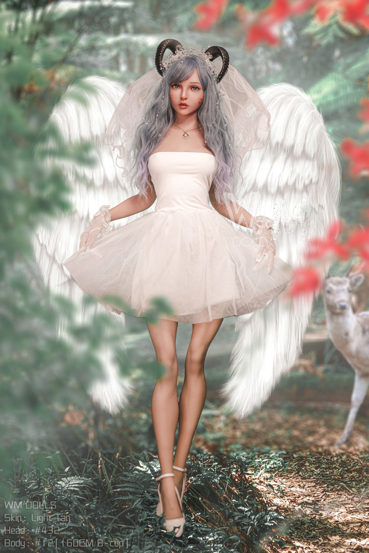 WM Dolls presents Alisan: Love Doll with Gray Hair and Angel Wings, Head No. 432