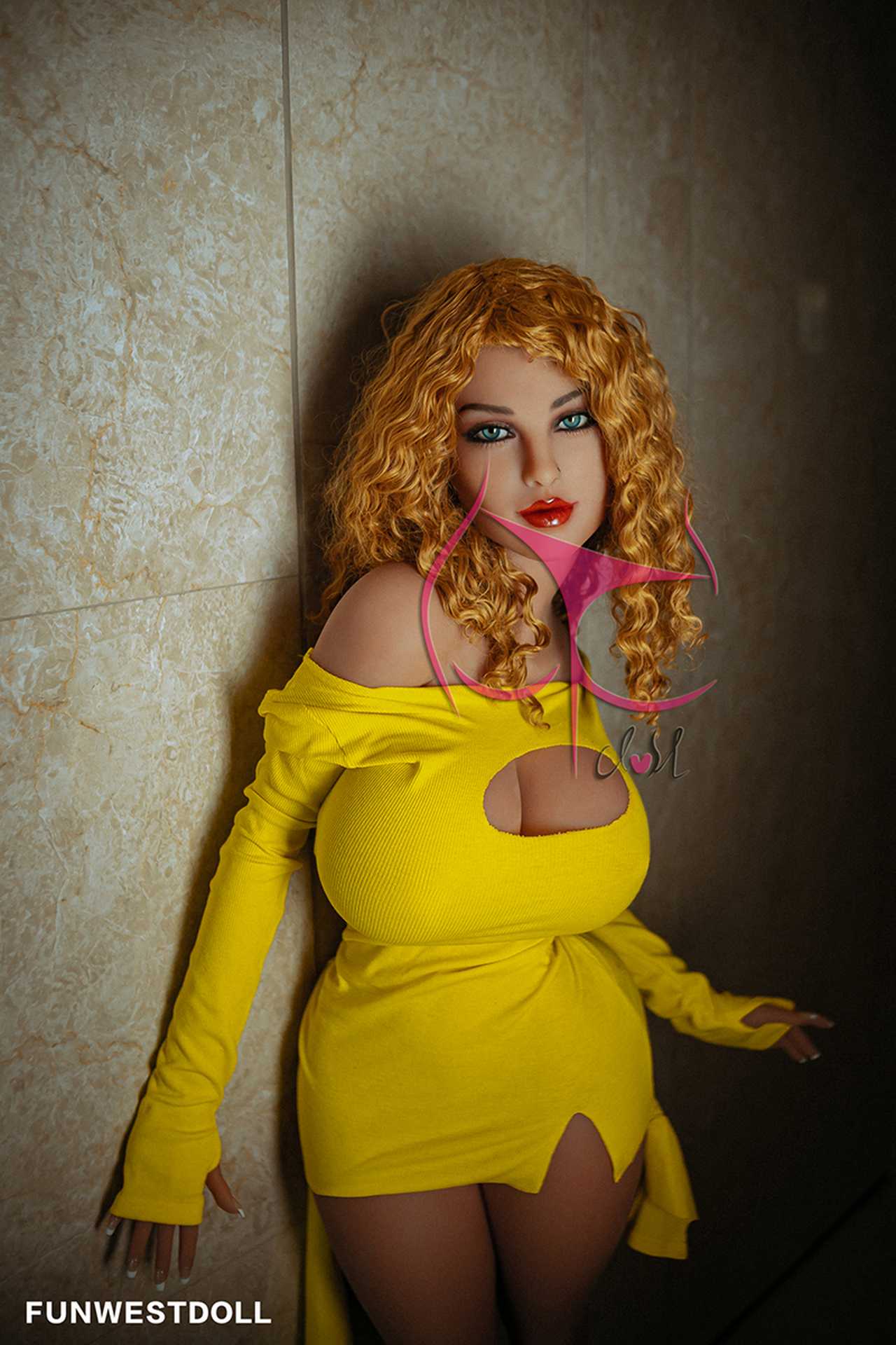 Discover Alberte: Funwest's Premium Blonde Curly K-Cup BBW Love Doll Any Love Doll Funwest