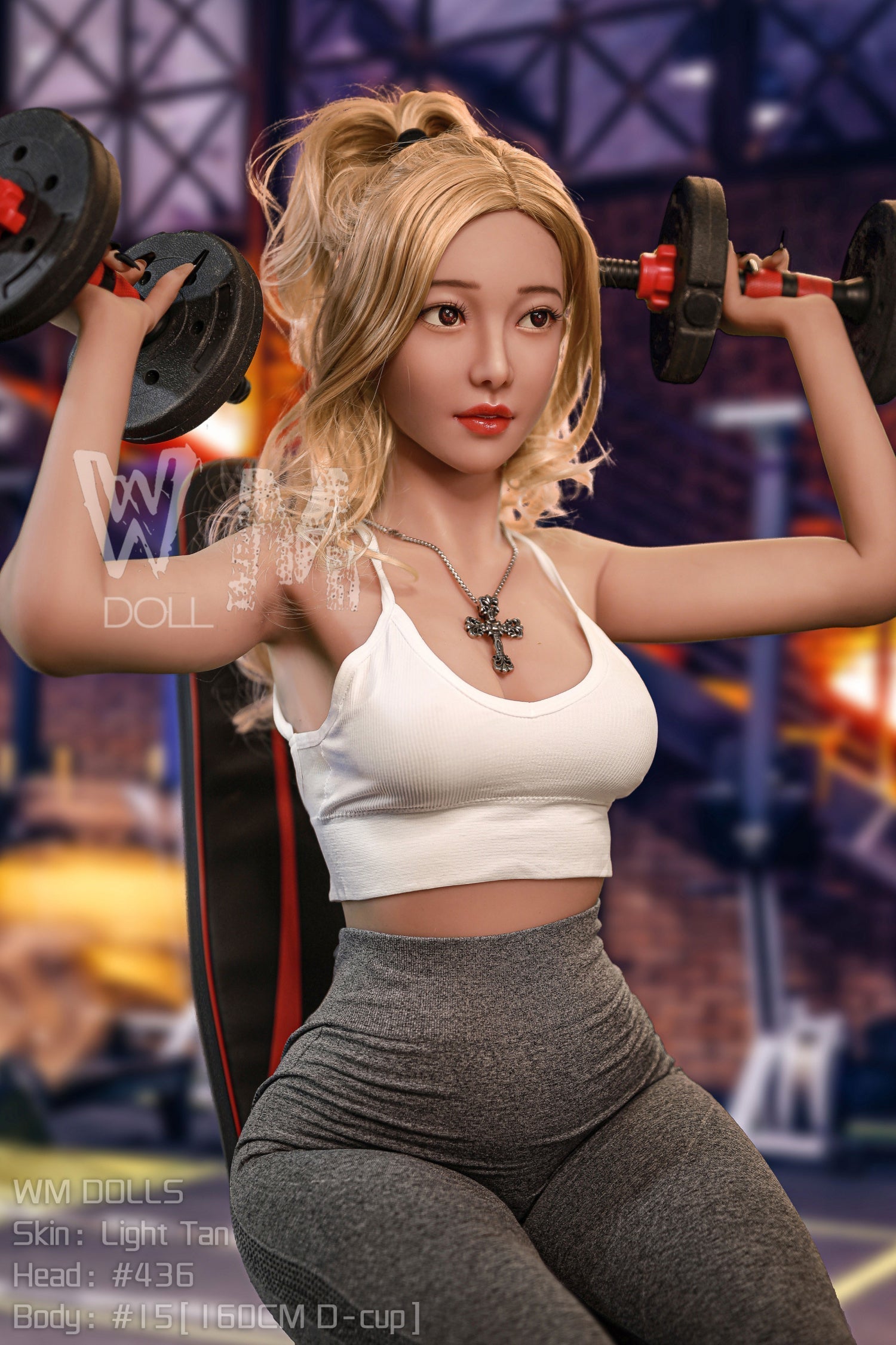 Esra - 160cm D-cup + #436 Slim girl sex doll in the gym by Anmodolls