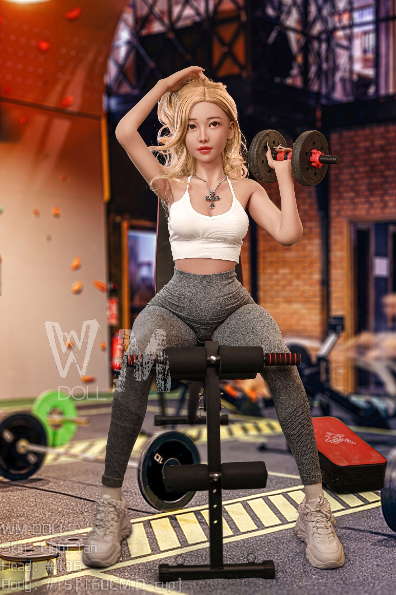 Esra - 160cm D-cup + #436 Slim girl sex doll in the gym by Anmodolls