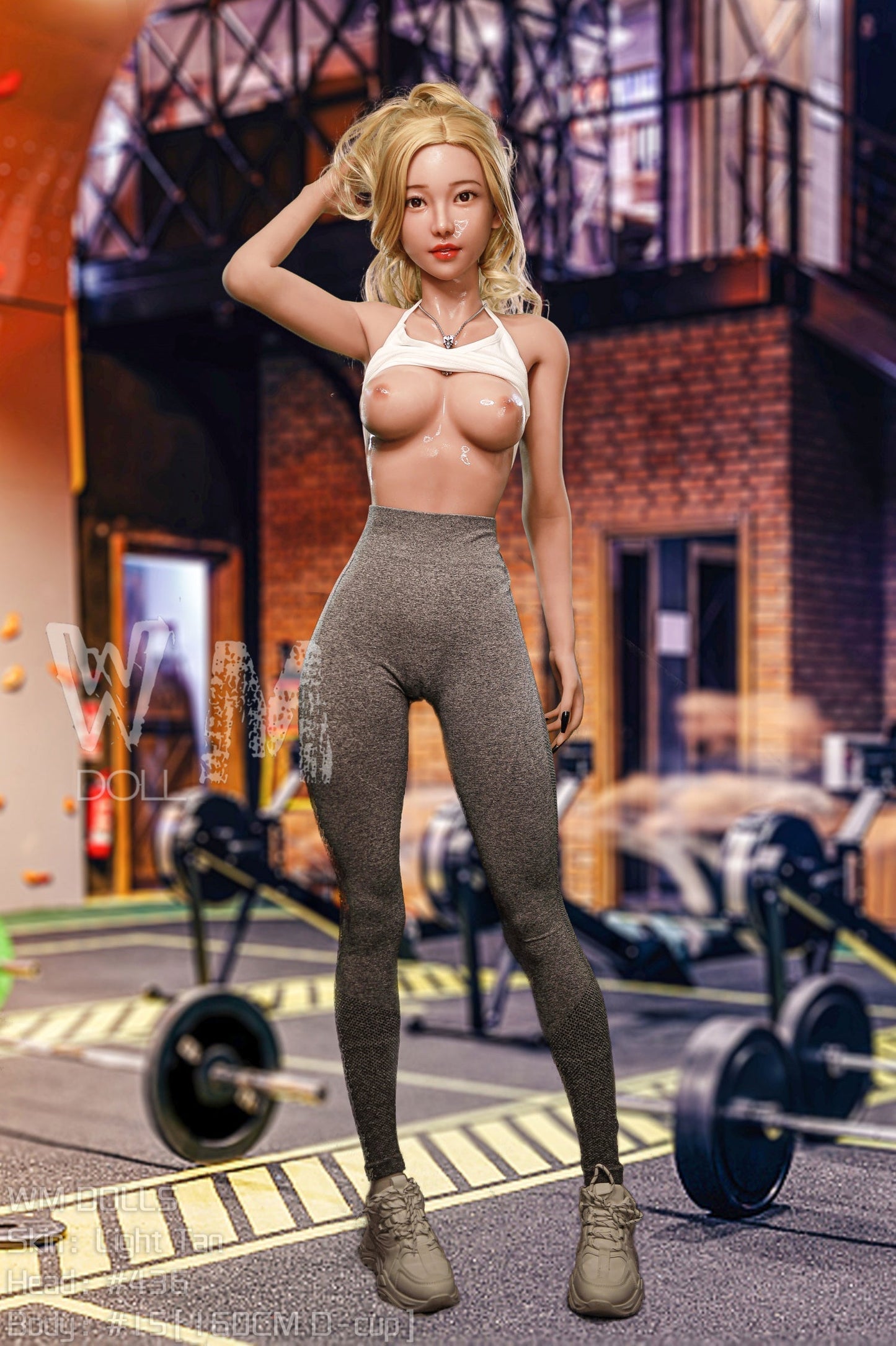 Esra - 160cm D-cup + #436 Slim girl sex doll in the gym by Anmodolls