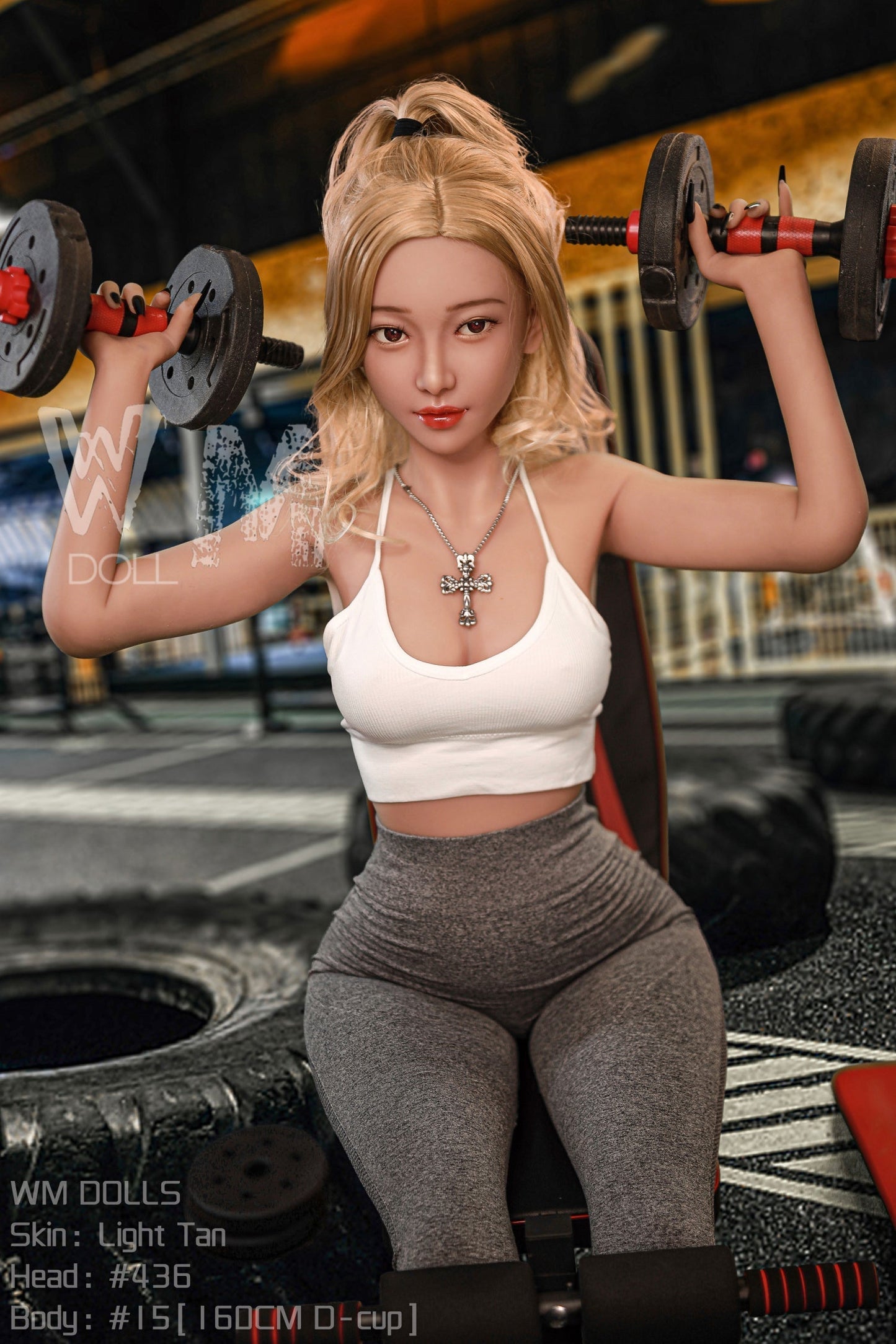 Esra - 160cm D-cup + #436 Slim girl sex doll in the gym by Anmodolls