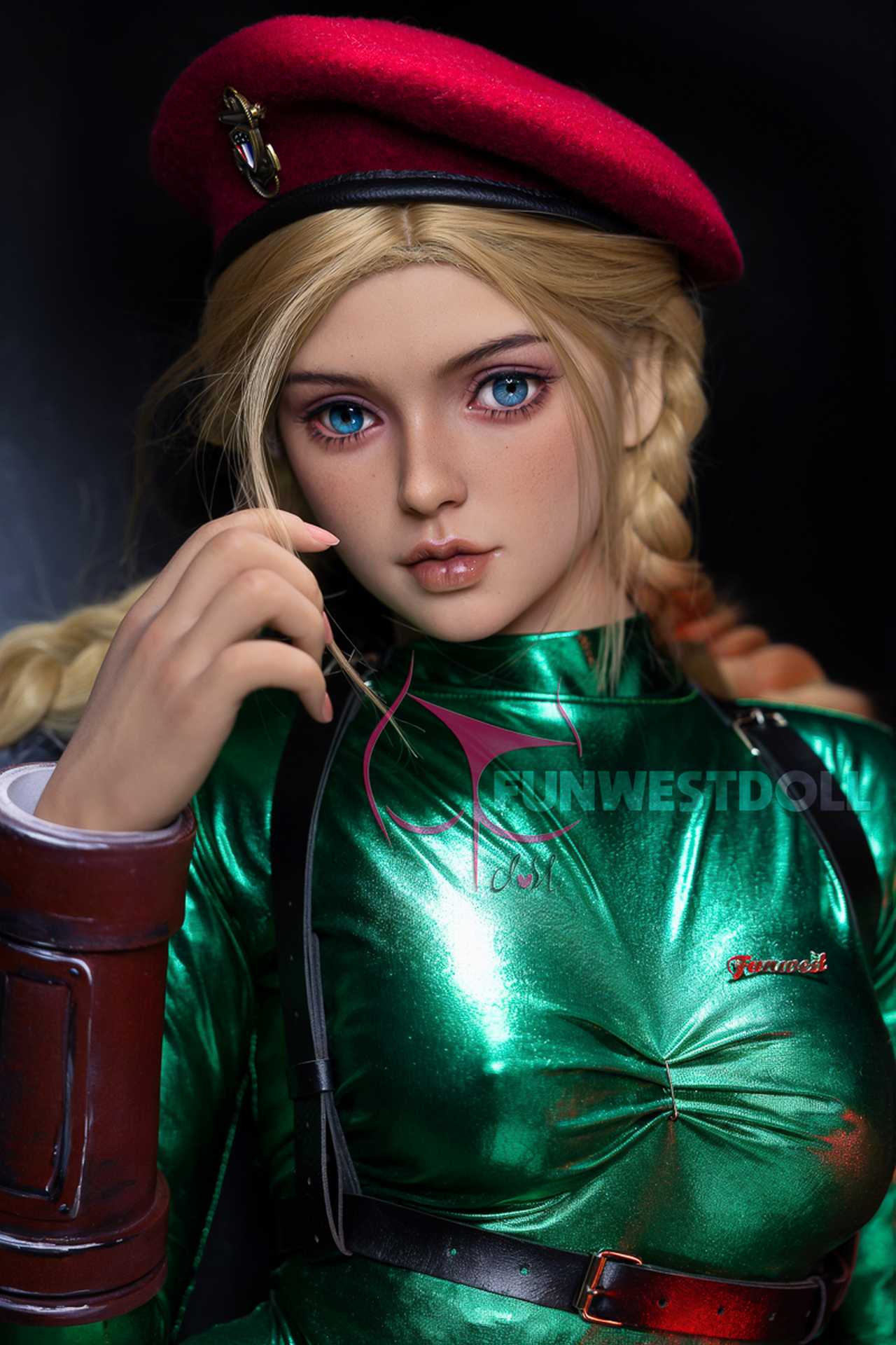 Funwest Julianna: Blonde Army Officer Doll with C-Cup Breasts and a Tempting Look (USA Stock)