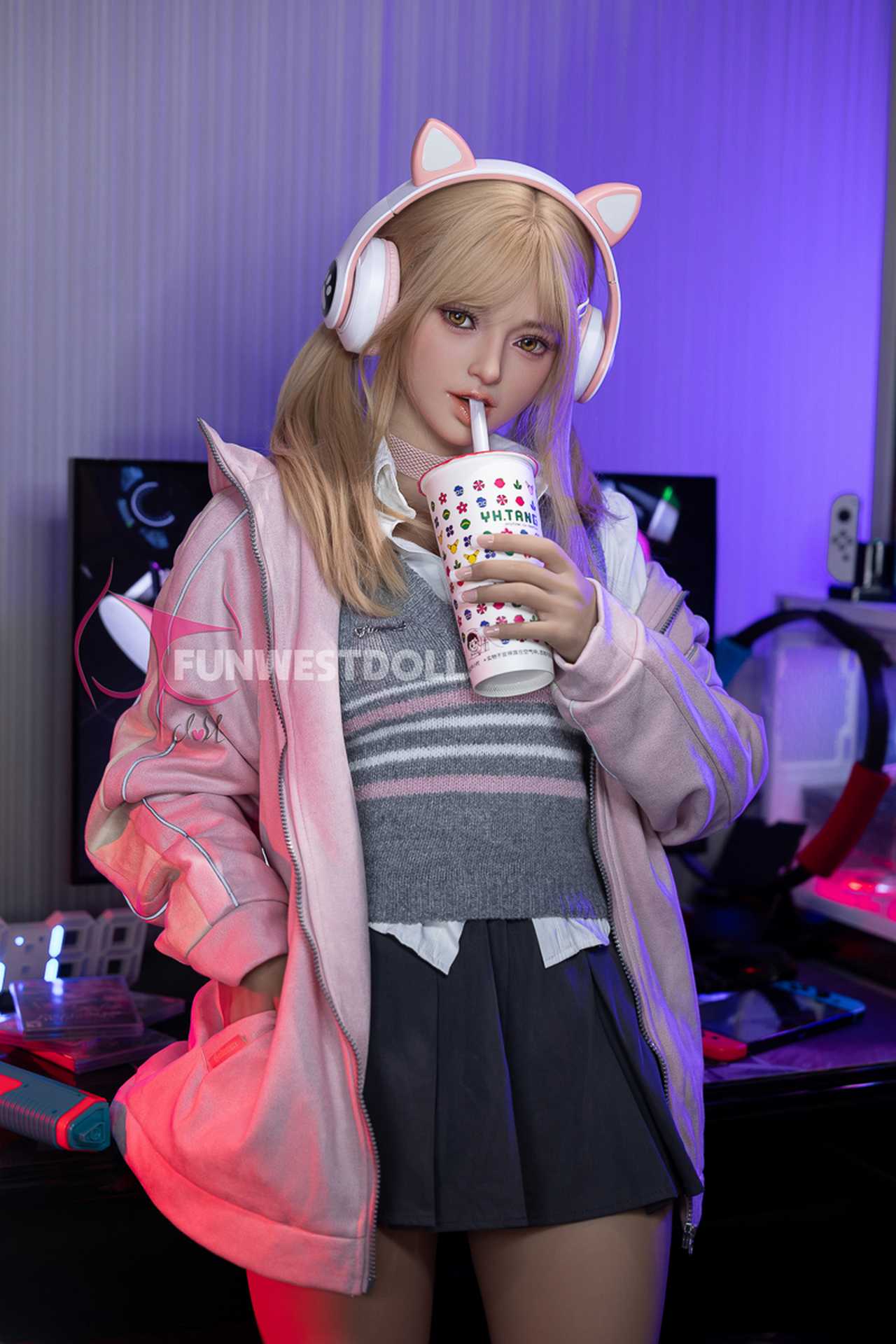 Funwest Evgeniya: 159cm TPE Doll with A-Cup Breasts and Gaming Enthusiasm (USA Stock)