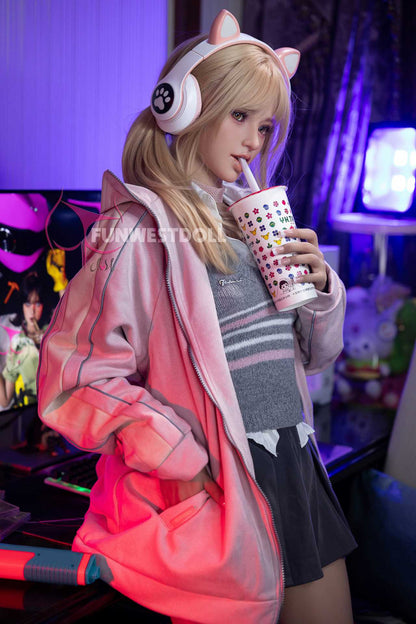 Funwest Evgeniya: 159cm TPE Doll with A-Cup Breasts and Gaming Enthusiasm (USA Stock)