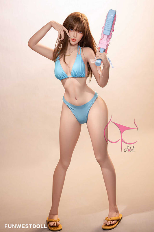 Funwest Love Doll Jeanette: 157cm TPE with Small C-Cup Breasts in Purple Swimwear Any Love Doll Funwest