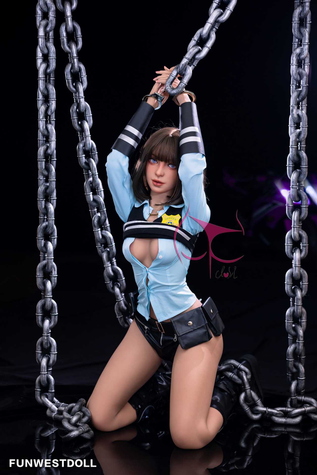 Funwest Love Doll: Marcy C-Cup Anime Police Hero Teen with Premium TPE Material Any Love Doll Funwest