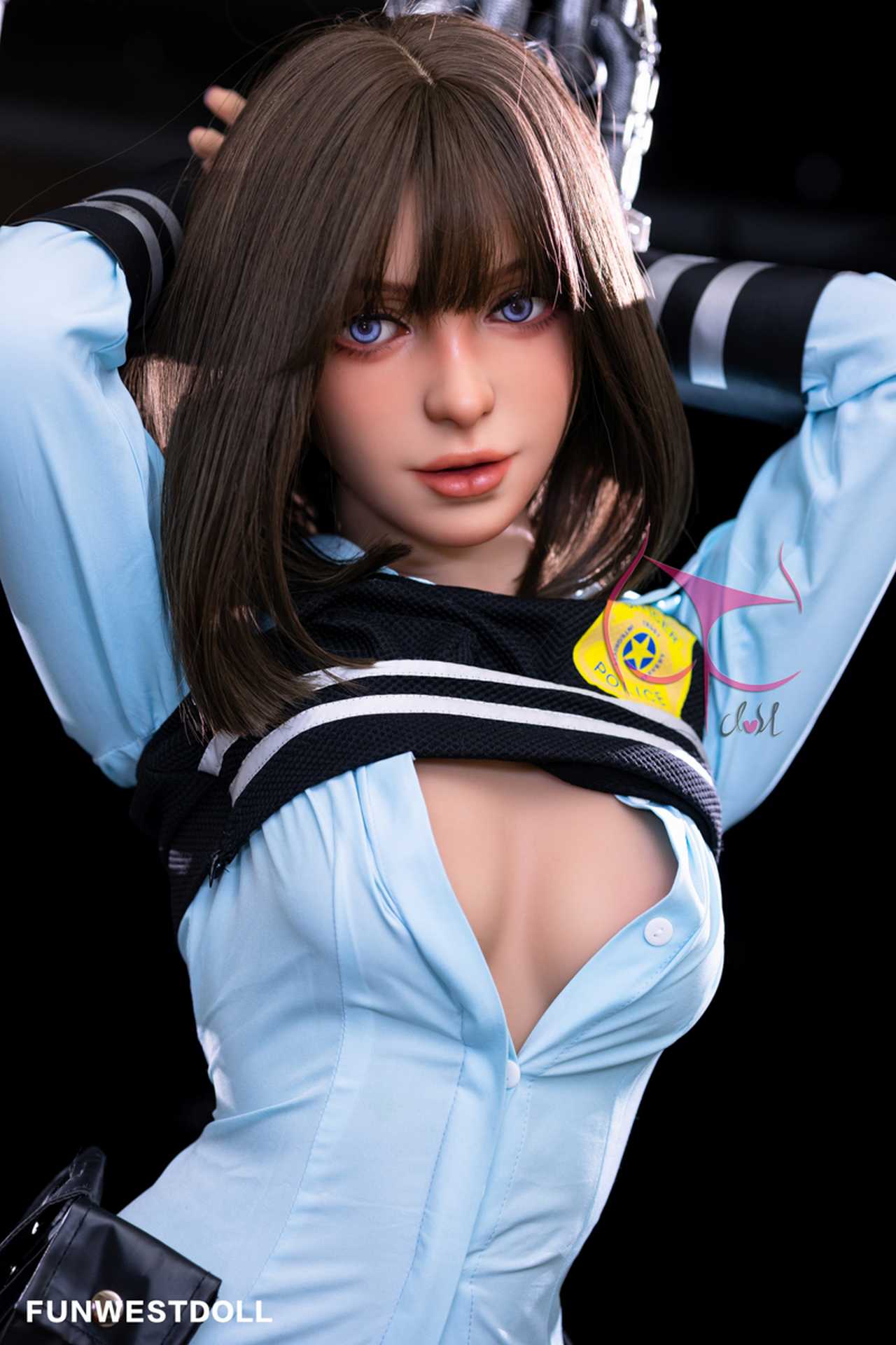 Funwest Love Doll: Marcy C-Cup Anime Police Hero Teen with Premium TPE Material Any Love Doll Funwest