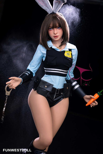 Funwest Love Doll: Marcy C-Cup Anime Police Hero Teen with Premium TPE Material Any Love Doll Funwest