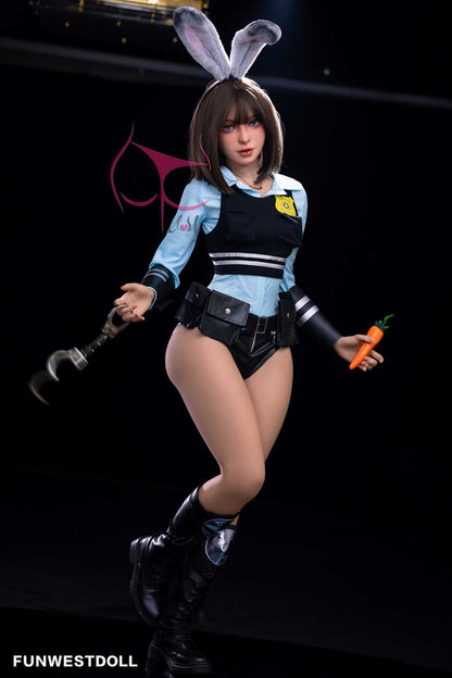 Funwest Love Doll: Marcy C-Cup Anime Police Hero Teen with Premium TPE Material Any Love Doll Funwest