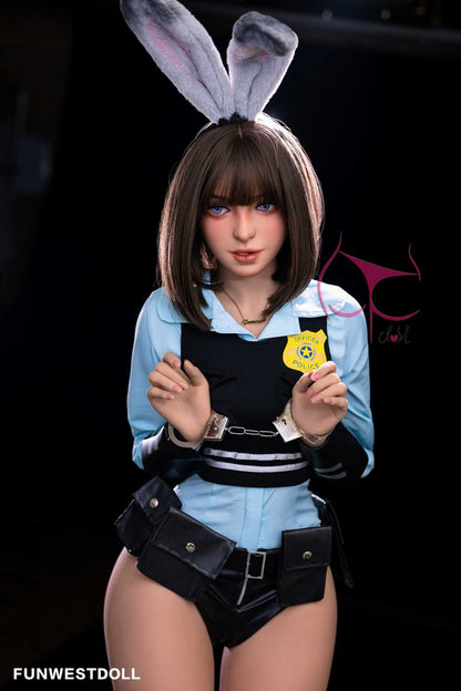 Funwest Love Doll: Marcy C-Cup Anime Police Hero Teen with Premium TPE Material Any Love Doll Funwest