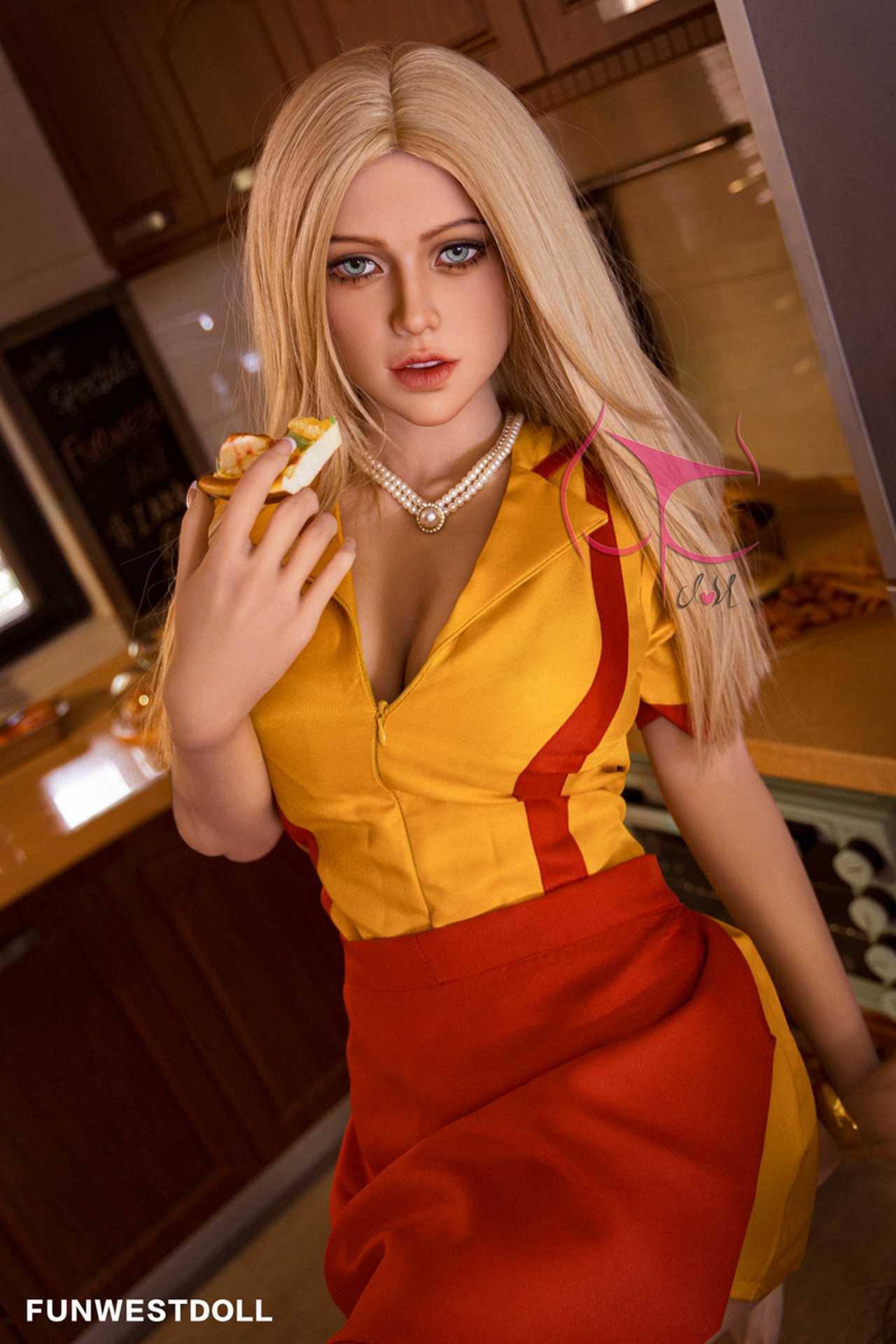 Funwest's 162cm Blonde Chef Kennedi: Realistic Love Doll with F-Cup Attributes Any Love Doll Funwest