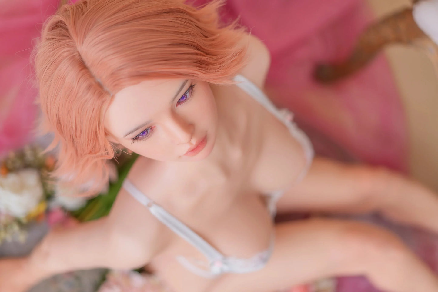 Irene: Short Hair, Small breasts - Silicone c Sex Doll Head (GE24-1)