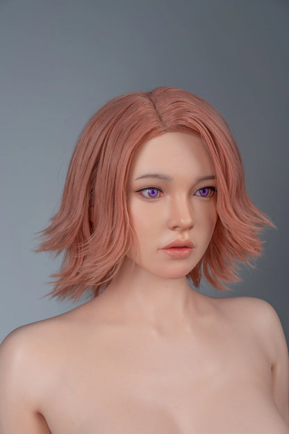 Irene: Short Hair, Small breasts - Silicone c Sex Doll Head (GE24-1)