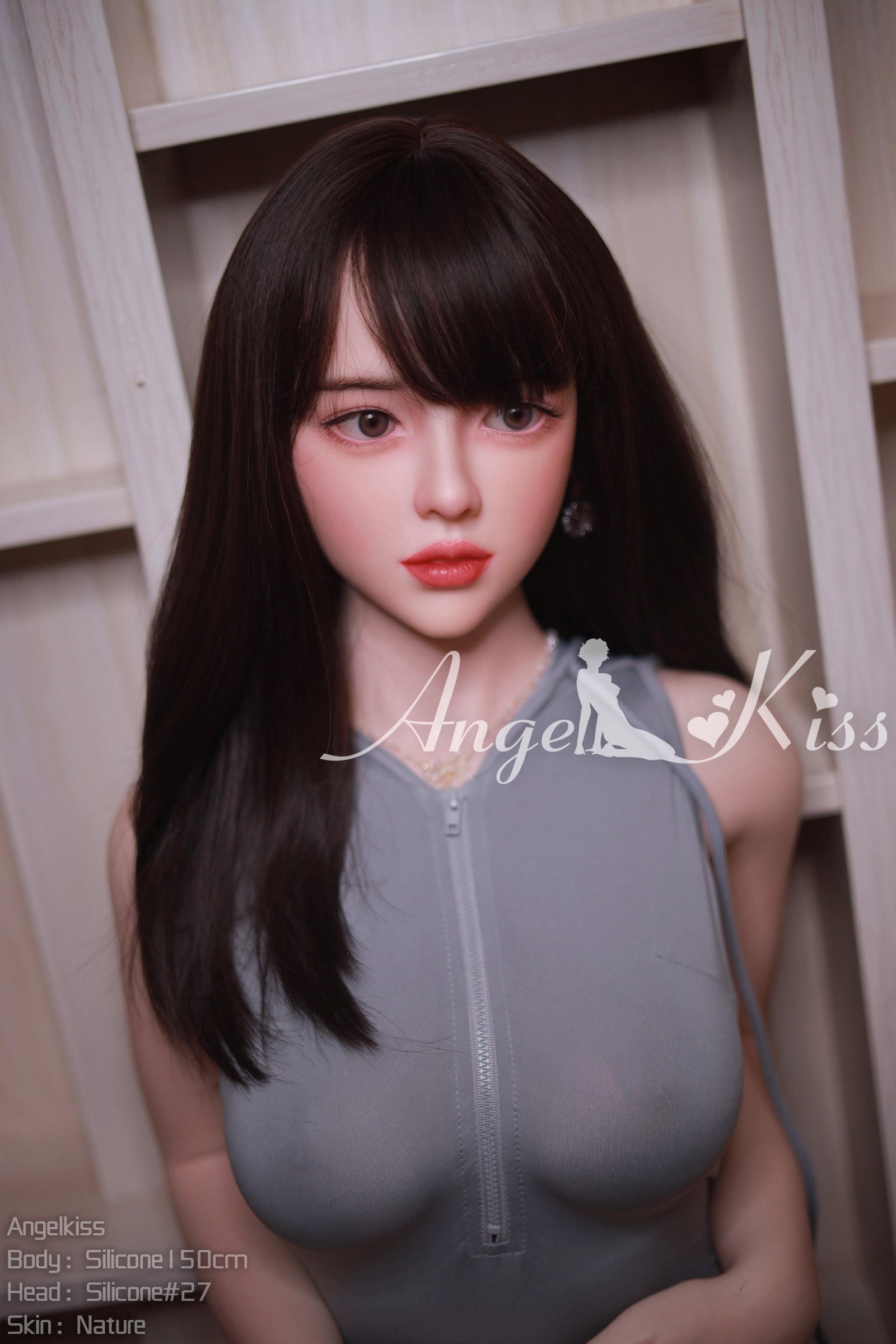 Light - S150cm+S#27 Asian young seductive silicone girls doll wearing bikini in the bathroom by Anmodolls