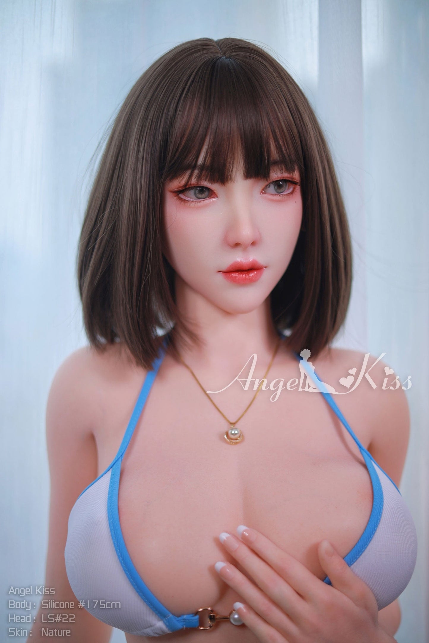 Noelle - S175cm+S#22 wearing green dress short hair woman silicone doll by Anmodolls