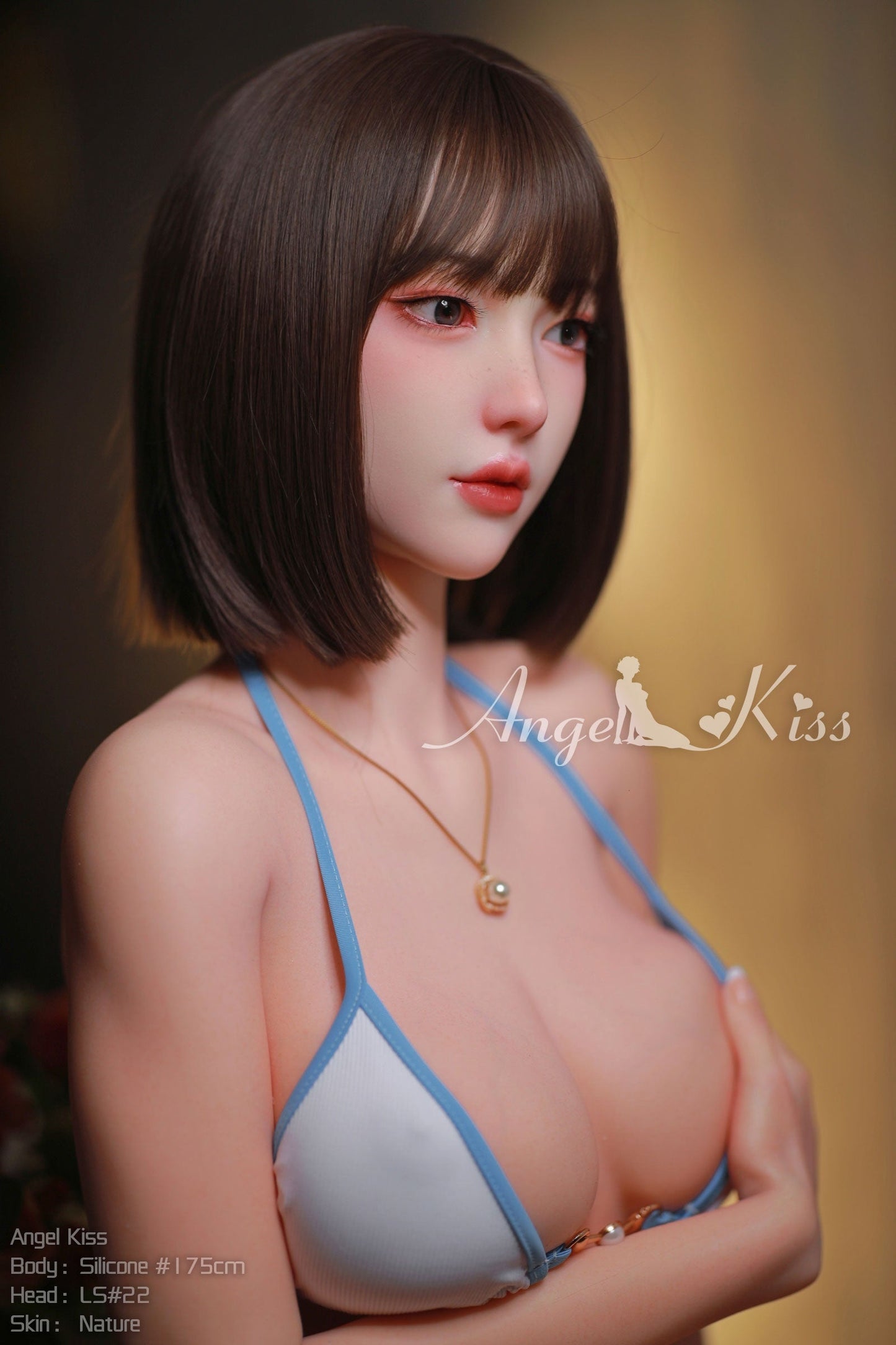 Noelle - S175cm+S#22 wearing green dress short hair woman silicone doll by Anmodolls