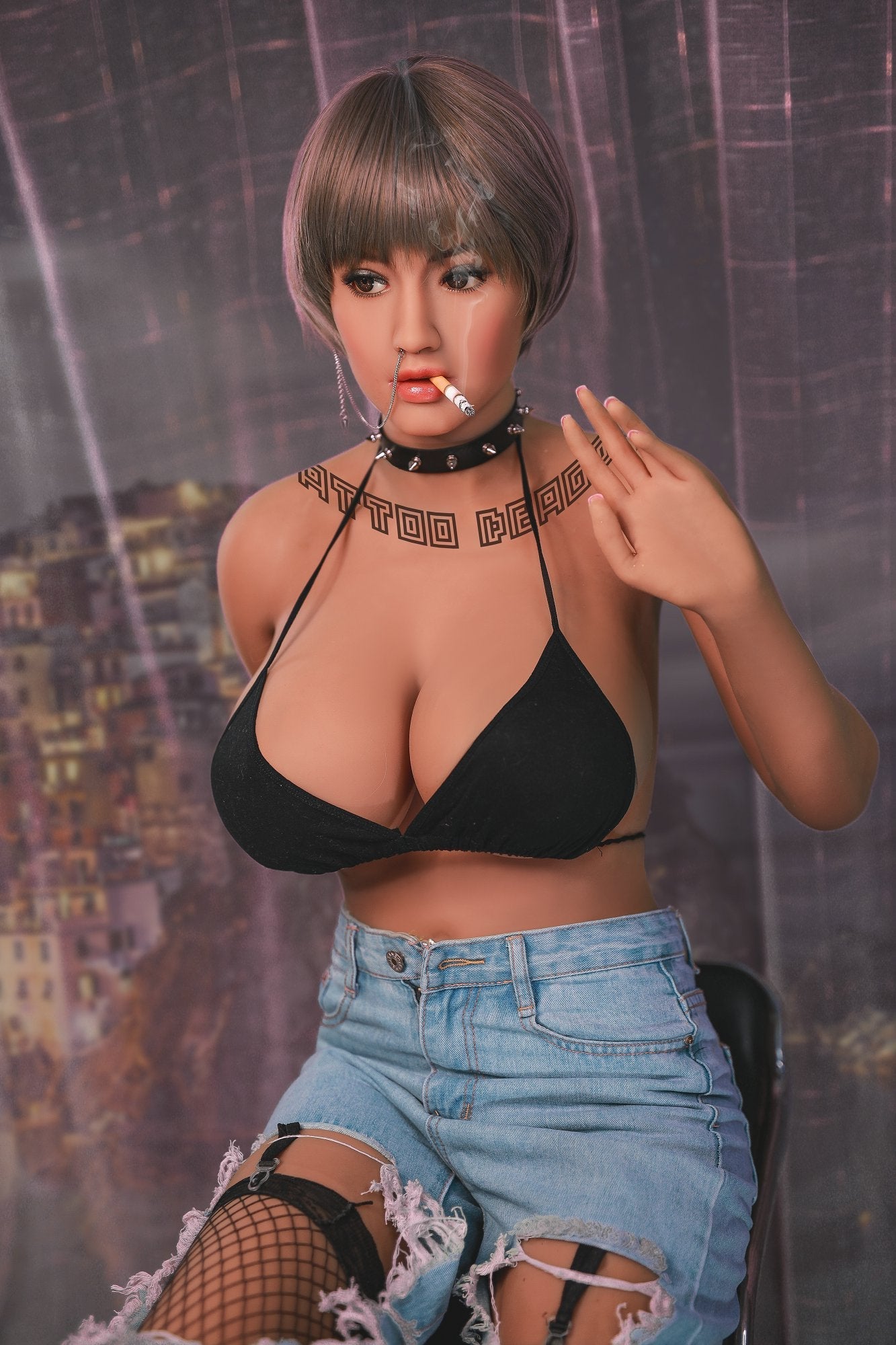 Sexy Riya: 171cm Hot Body and Big Breasts Sex Doll Smoking a Cigarette Any Love Doll YL