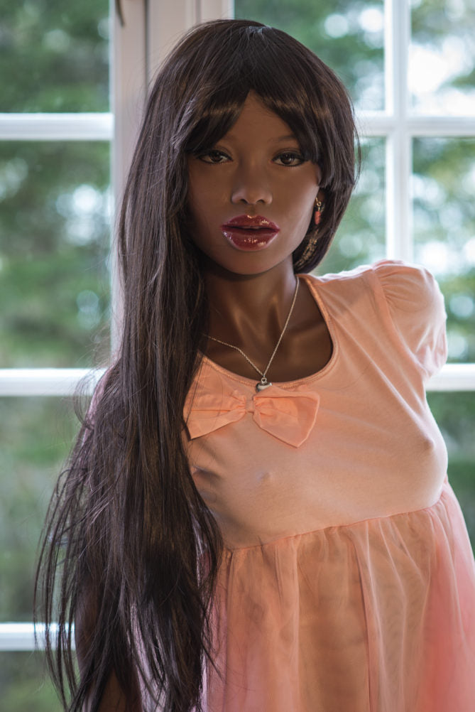 Alluring 168cm Black WM Love Doll with A-Cup and Petite Booty