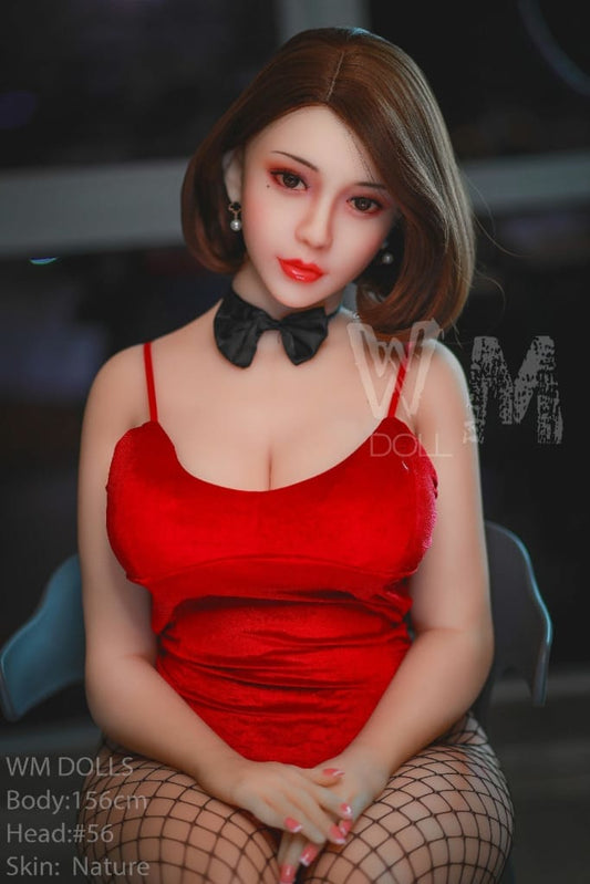 WM Dolls: H-Cup BBW Asian MILF Love Doll in Playboy Outfit - Head #56